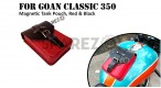Fit For Royal Enfield Goan Classic 350 Leather Magnetic Tank Pouch Red and Black - SPAREZO